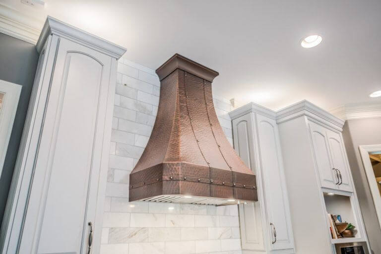 Wall-Mounted Range Hood Antique Copper Patina Custom Made