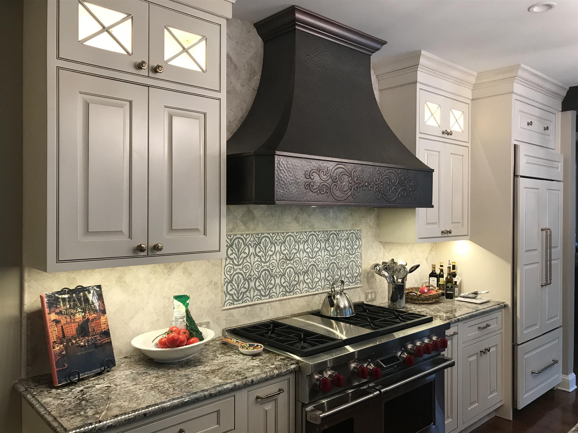 Traditional Venetian copper kitchen hood 