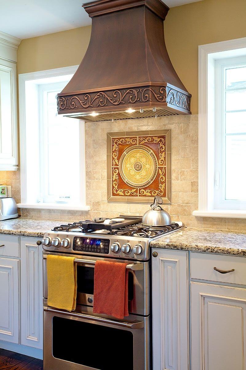 Traditional Made-to-Order Copper Stove Hood Custom Apron Design