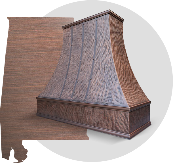 Free shipping for pre-built & custom range hoods for Alabama kitchens